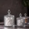 Storage Bottles Jar Seasonal 1 Transparent Crystal Glass Pen Holder Cotton Box Candy Makeup Brush Portable Small