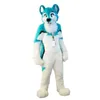 Halloween Longue Fourrure Furry Husky Chien Mascotte Costume Personnage De Dessin Animé Tenues Costume Adultes Taille De Noël Carnaval Fête En Plein Air Tenue Publicité Costumes