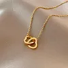 Pendant Necklaces Korean Titanium Steel Letter Heart Cross Necklace Female Elegant Bone Chain For Women Wedding Jewelry