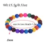 Strand Natural Multicolor Lava Stone Beads Bracciale Donna Uomo Reiki Yoga Hand Bangle Jewelry Gift