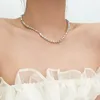 Choker Kpop Handmade Silver Color Square Chain Necklace 2023 Stylish Temperament Simple Clavicle Jewelry Gift