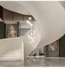 Lampade a sospensione El Lobby Lampadario Scala Luce Multi-testa Spirale di marmo di lusso nordico