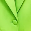 Women's Two Piece Pants Women Formal Pantsuit Suits Blazer Green Office Ladies Business Single Button Wide Leg Female Sets Outfits