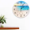 Relógios de parede praia areia amor pvc relógio moderno design decoração casa quarto silencioso relógio para sala de estar