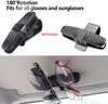 Ny Auto Sun Visor Glasses Fastener Clip Holder för solglasögon Gelglasskort 180 Rotation Multifunktionsglasögon