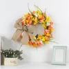 Decorative Flowers Wreath Door Hanging Spring Festival Bow Decoration Wall Summer For Front Decor