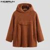 Sudaderas con capucha para hombre con estilo para hombre sólido cómodo Polar Fleece Jumper manga larga suelta Casual Streetwear Pullover Tops 2023 S-5XL