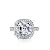 Cluster Rings Lesf Wedding Ring 5 CT Asscher Moissanite 925 Sterling Silver For Women Engagement Fine Jewelry