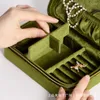 Bolsas de jóias Caixa de velutum de alta qualidade Mulheres fortes anéis de casos de organizações Brincos de colar Display Travel Portabe mini jóia