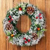 Dekorativa blommor Creative Classic Handmade Christmas Spruce Wreath Re användbar för inomhus utomhus ytterdörrträd dekor hängande