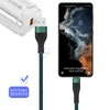 25cm 3A fast charging cables type c phone data cable USB micro metal shell nylon braided cable