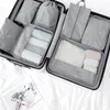 Storage Bags Travel Organizer 7pcs/set Packing Cubes Luggage Bag 2023 Clothes Cosmetics Wash Supplies Shoes Waterproof