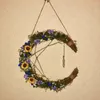 Fleurs décoratives 3pcs bricolage en forme de lune mariage artisanat cerceaux en rotin couronne attrape-rêves