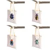 Boodschappentassen insectenkevercollectie Casual vrouwen cartoon dierendoek beide zijdige canvas supermarkt shopper tas tas handtas