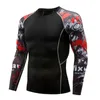 Running Jerseys Men's Sport Long Sleeve Dry-Fit Compression Tights Gym Trainning Shirts Baselayer Shirt UV Sun