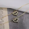 Kedjor Fashion Gold Color Heart Multi Layer Pendant Choker Halsband för Women Girl Trendy Vintage Simple Rhinestone Chain 2023