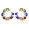 Orecchini a bottone luna coreana multicolore cristallo per le donne ragazze orecchino geometrico brincos regalo di gioielli per la festa nuziale