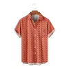 Chemises décontractées pour hommes Arrivée Camicette Camicias hawaïennes Chemises sauvages à un bouton Chemises imprimées à manches courtes Tops Chemise homme de luxe