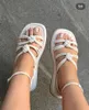 2024 Toe Round Sandals Летняя платформа для тканой квартиры с модой повседневной штучки для приготовления казуальной штуки. Женщины 5