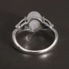 サイドストーン付きReal 925 Sterling Silver Bella Ring調整可能なオープニングナチュラルムーンライトジェム230512