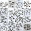 Kralen andere 27 stijlen Tibetaanse zilveren buis metalen spacer diy charmes voor sieraden maken 20/50/100pcs