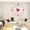 벽시계 현대 디자인 간단한 디지털 DIY 시계 무음 방어실 살아있는 장식 펀치 프리 스티커 홈 장식