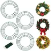 Fleurs décoratives 4pcs mur rond maison fil métallique forme bricolage artisanat fête année faisant des fournitures anneaux de noël guirlande cadre mariage suspendu