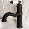 Bathroom Sink Faucets Black Oil Rubbed Brass Basin Faucet Single Ceramics Handle Vessel Tap Mixer Deck Mounted Bnf368