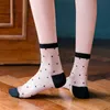 Mode Femmes Sexy En Gros Dentelle Femme Chaussettes Bas D'été Ultra-mince Transparent Mesh Résille Court Casual Respirant Noir Blanc Équipage