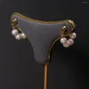 Stud Earrings Natural Freshwater Pearl Retro For Jewelry Making DIY Women Party Banquet Gift