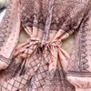 Robes décontractées New Fashion Palais Robe imprimée Femme Printemps Summer à manches longues Vêtements de fête à manches simples Vestidos de Fiesta 2023