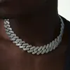 Collane con ciondolo Gioielli hiphop di grandi dimensioni per ragazzi di ghiaccio Micro Pave CZ oro rosa bicolore rock punk ice out Collana a catena cubana 19mm 230512