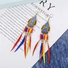 Dangle Earrings & Chandelier Vintage Bohemian Style Fashion Color Pattern Geometric Drop Shape Tassel 2023 Gypsy Jewelry Gift