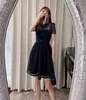 Casual Dresses S-elf- portrait Black Grid Lace Mini Dress