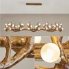 Lâmpadas pendentes Wabi-Sabi Antler lustre zen sala de estar imitação de madeira galhos de personalidade criativa nórdica longa lâmpada