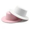 Chapeaux à large bord Chapeaux seau Chapeau en feutre de laine pour femme Fedoras à large bord blanc utilisé pour les fêtes de mariage Chapeaux d'église Chapeaux Pork Pie Fedora rembourrés Chapeaux tribaux Derby 230512