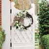 Decorative Flowers Metal Heart Wreath Garland Around Front Door Mother's Day White A-Z Letter Surname Natural Grape Vine Unique