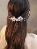 Pinces à cheveux FXLRY Original fait à la main petite orchidée décoration violet fleur pince printemps Hanfu Style ancien coiffure