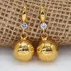 Dangle Earrings White Zircon Beads Stud For Women Female Luxury Balls Wedding Jewelry 24k Gold Plated Color Crystal