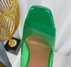 Été marque PVC transparent sandales chaussures femmes cristal verre à lanières talons hauts avec doublure en peau d'agneau fête mariage boîte EU35-40