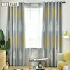 Zasłony zasłony do salonu sypialnia amerykański kraj żółte szare liście babka zaciemniająca rustykalne okno okienne