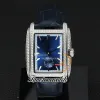 NIEUW Gondolo 5124 5124G-011 Bluedial Asian 2813 Automatische heren Watch stalen kast diamant ring blauwe lederen band 35 mm heren horloges twpp timeZoneWatch Z06