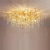 Kronleuchter Kristall Deckenleuchten Luxus Goldene Zweig Leuchte Wohnzimmer El Lobby Insel Dekoration Licht