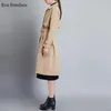 Korki damskie płaszcze wiosenne i jesienne modne wiatrówki z szarfami Europejski Amerykanin podwójnie piersi EF18018