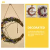 Decorative Flowers 3pcs DIY Moon-shaped Wedding Crafting Rattan Hoops Dream Catcher Wreath