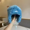 Gorro Feanie/crânio Caps outono e inverno 2023 imitação de cabelo de pelúcia Proteção à orelha de esqui chapéu de moda infantil Lei quente feng