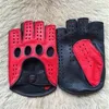 Fünf-Finger-Handschuhe Hochwertige Halbfinger-Lederhandschuhe für Herren Ziegenlederhandschuhe Modische atmungsaktive Fahrhandschuhe für Herren Herrenhandschuhe 230512