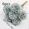 Fleurs décoratives Boule Saint Valentin Hortensia Plantes De Noël Maison 6pcs Mariage Pissenlit Voiture DIY Faux Décorations Soie Bouquet Artificiel