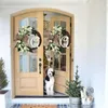 Decorative Flowers Metal Heart Wreath Garland Around Front Door Mother's Day White A-Z Letter Surname Natural Grape Vine Unique