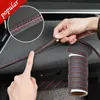 Nouveau 50 cm/200 cm voiture moulures garniture en cuir PU tresse ligne décorative bande pour porte tableau de bord autocollant voiture intérieur bricolage bande universelle